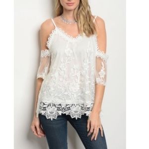 Gorgeous Lace Off The Should Top